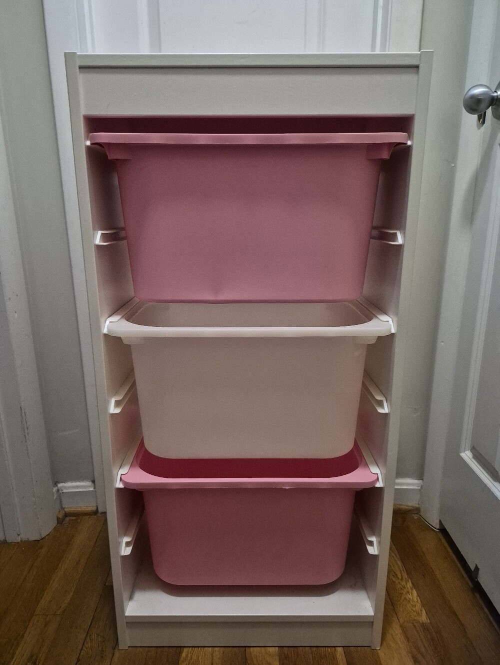 Lot of 3 IKEA Trofast Toy Storage Bins Only 16 1/2" x 11 3/4" x 9" Pink White